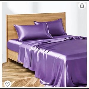 Purple silki Twin Sheets Set 3 Pcs,